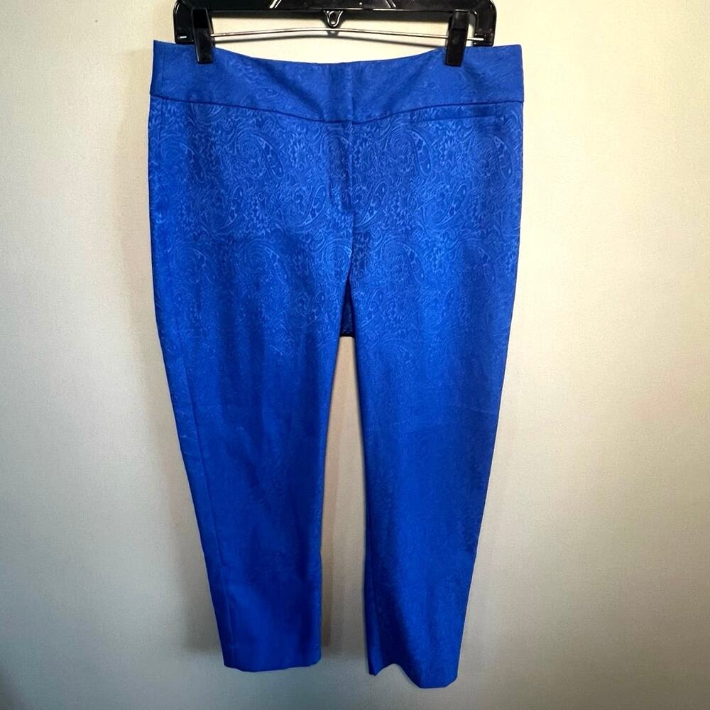 Nue Options Boutique Petite Women’s Jacquard Ankle Pants, Royal Blue, Size 10P